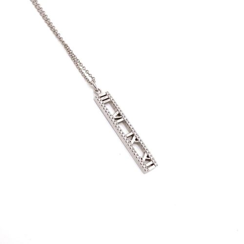Tiffany & Co. Atlas Pierced Diamond 18k Rose Gold Bar Pendant Necklace  Tiffany & Co. | TLC