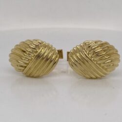 Vintage Tiffany & Co. 18k Yellow Gold Oval Woven Rope Knot Cufflinks