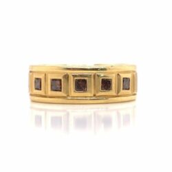 LeVian 18k Yellow Gold 0.40ctw Fancy Brown Diamond Band Ring Size 10