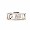 Tiffany & Co. Atlas Roman Numeral Motif Diamond 18K White Gold Pierced Ring  Size 54 Tiffany & Co.