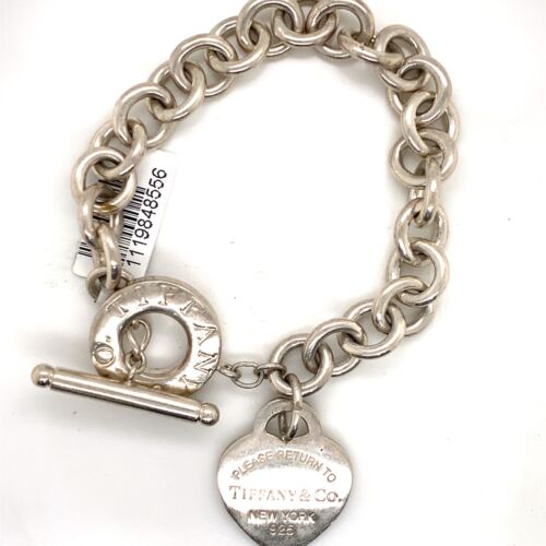 Tiffany & Co. | Jewelry | Tiffany Co Heart Clasp Chain Bracelet | Poshmark