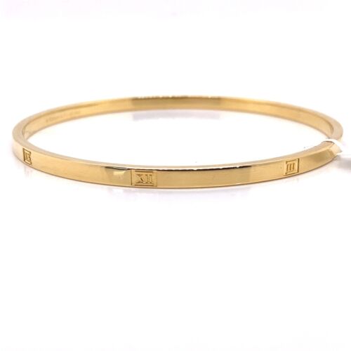 Tiffany & Co. 18k Yellow Gold Atlas Roman Numeral Bangle Bracelet –  Engagement Corner