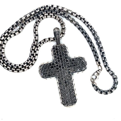 Icon Cross Necklace Black | AJ Jewels - Elegance and Luxury in Diam...