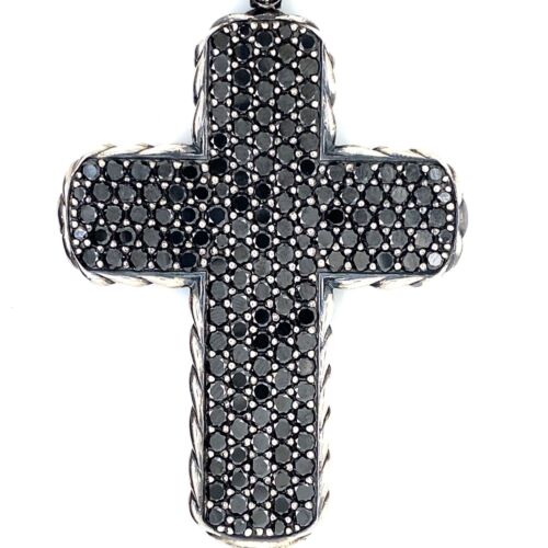 Black Diamond Cross Pendant on Black Onyx Necklace - | Lazaro SoHo