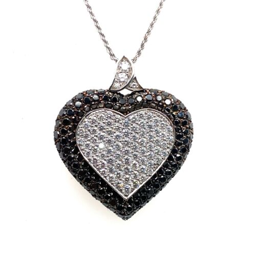 Diamond Heart Necklace 1/6 ct tw Black & White Sterling Silver | Kay