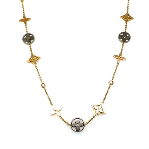 Idylle Blossom Charms Necklace, 3 Golds And Diamonds - Categories