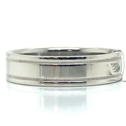 Tiffany & Co. Platinum 950 6mm Double Milgrain Band Ring Size 12.25