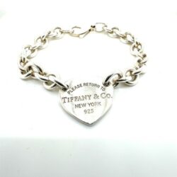 Tiffany & Co. Sterling Silver Rolo Link Return to Tiffany Heart Bracelet