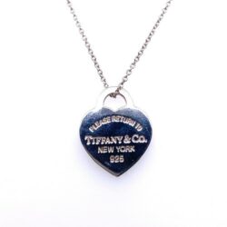 Tiffany & Co enamel heart necklace "return to" collection silver 925 18"