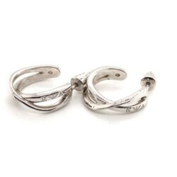 Armani cross over hoops, size 18mm, silver 925 with rhodium plate