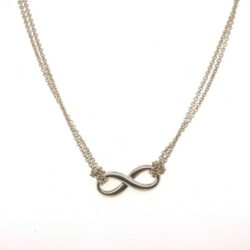 Original! Tiffany & Co fine silver double chain infinity necklace 18 inch