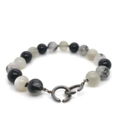 Tiffany & Co. Sterling Silver Paloma Picasso Onyx Quartz Bead Bracelet