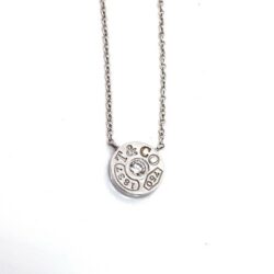 Tiffany & Co 18kw gold necklace 1837 collection w/diamond 0.06cta, 16in long