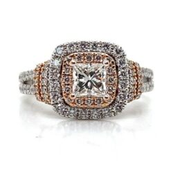 Vera Wang diamond engagement ring 1.58ctwa with rose gold accents size 6.5