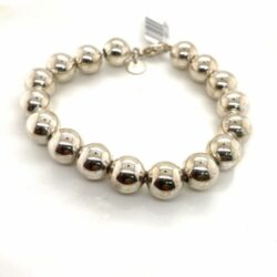 Tiffany & Co. Sterling Silver 10mm Bead Ball Bracelet 7.5"