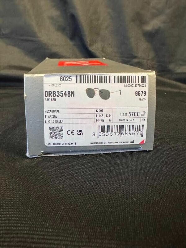 Ray-Ban HEXAGONAL FLAT LENSES ARISTA GOLD/G-15GREEN RB3548N 001 54-21 Sunglasses - Image 8