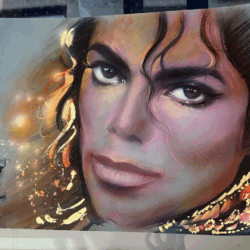 Michael Jackson Nate Giorgio 2 Original Paintings & Print given to Melinda Nones