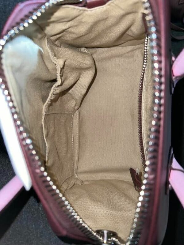 GIVENCHY GOATSKIN MINI TRI-COLOR ANTIGONA BURGUNDY PINK WHITE TOP HANDLE BAG - Image 7