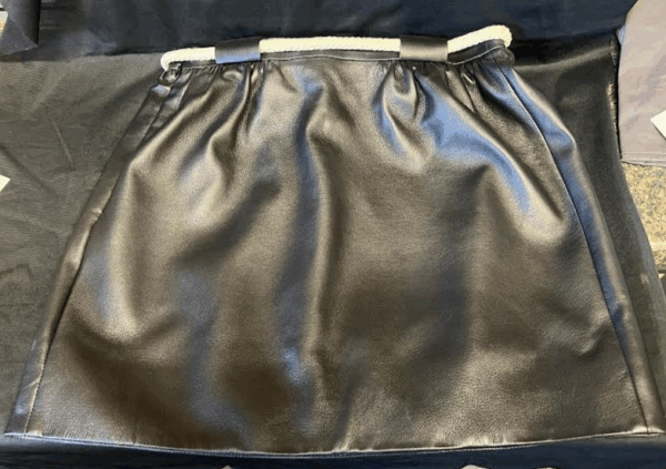 LOUIS VUITTON MINI LEATHER SKIRT WITH ROPE BELT BLACK SIZE 38/US 4-6 1AGHS1 - Image 5
