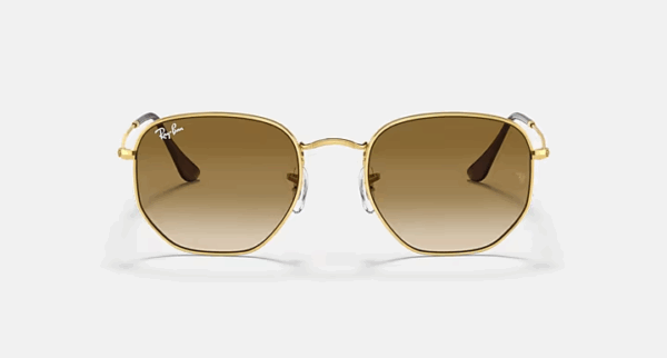 RAY-BAN SUNGLASSES RB348 001/51 HEXAGONAL ARISTA CLEAR GRADIENT BROWN 145mm - Image 2