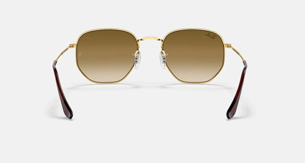 RAY-BAN SUNGLASSES RB348 001/51 HEXAGONAL ARISTA CLEAR GRADIENT BROWN 145mm - Image 4