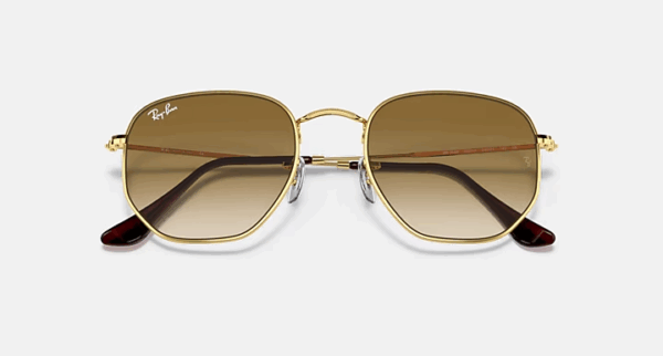 RAY-BAN SUNGLASSES RB348 001/51 HEXAGONAL ARISTA CLEAR GRADIENT BROWN 145mm - Image 5
