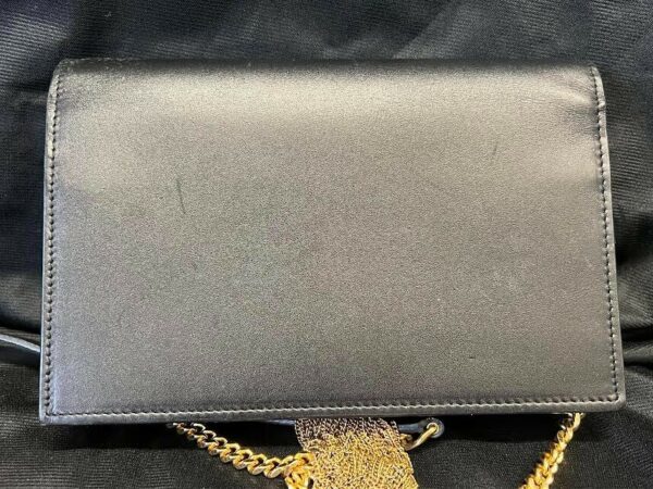 Saint Laurent Classic KATE Monogram Tassel Chain Wallet Leather BLACK/GOLD - Image 3