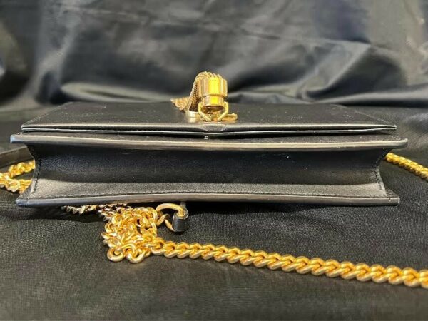 Saint Laurent Classic KATE Monogram Tassel Chain Wallet Leather BLACK/GOLD - Image 5