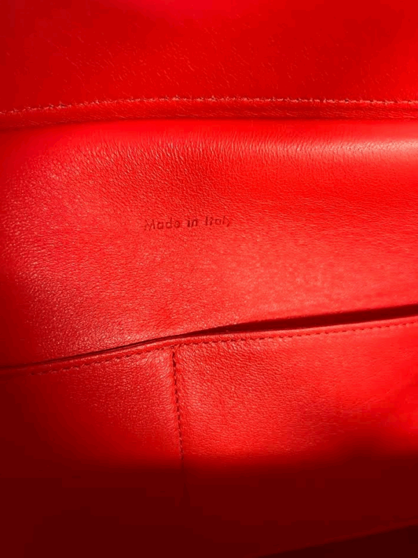 CELINE ELEPHANT CALFSKIN MINI TRI-COLOR BELT BAG VERMILLION W REMOVABLE STRAP - Image 10