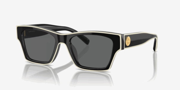 TORY BURCH OUTLINE SUNGLASSES TY7207U 200481 BLACK IVORY/ DARK GREY POLAR 145mm - Image 2
