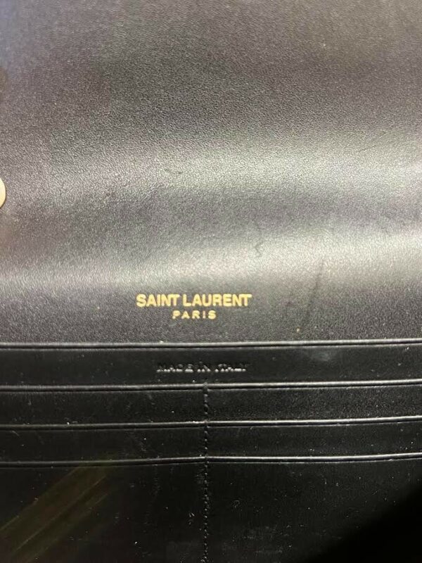Saint Laurent Classic KATE Monogram Tassel Chain Wallet Leather BLACK/GOLD - Image 10