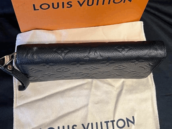 LOUIS VUITTON EMPRIENTE MONOGRAM CLEMENCE WALLET NOIR (BLACK) ZIP AROUND - Image 7