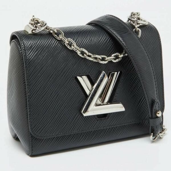Louis Vuitton Black Epi Leather Twist PM Bag M80836 Silver Chain Shoulder Strap