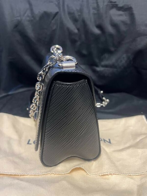 Louis Vuitton Black Epi Leather Twist PM Bag M80836 Silver Chain Shoulder Strap - Image 5