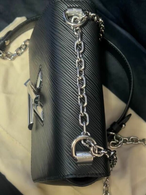 Louis Vuitton Black Epi Leather Twist PM Bag M80836 Silver Chain Shoulder Strap - Image 14