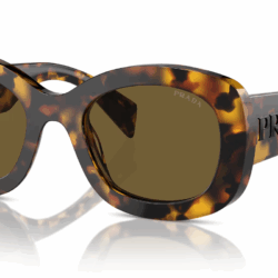 PRADA HONEY TORTOISE FRAME DARK BROWN LENS PR A13S 145MM/ 54-23MM SUNGLASSES