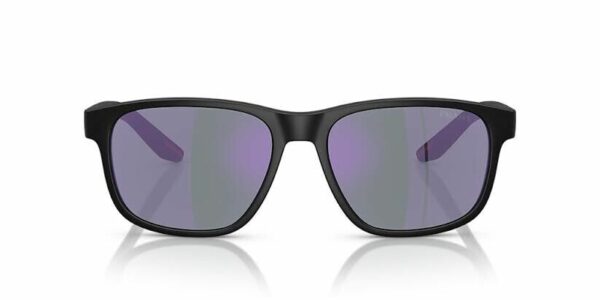 Prada Linea Rossa Sunglasses PS 06YS Matte Black Frame Dark Blue Mirror Lens