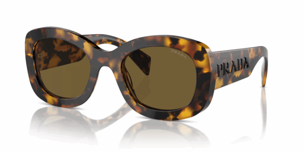PRADA HONEY TORTOISE FRAME DARK BROWN LENS PR A13S 145MM/ 54-23MM SUNGLASSES