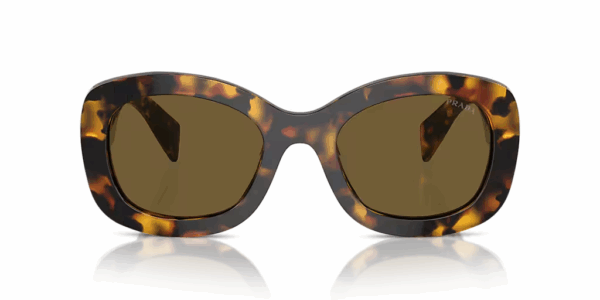 PRADA HONEY TORTOISE FRAME DARK BROWN LENS PR A13S 145MM/ 54-23MM SUNGLASSES - Image 2