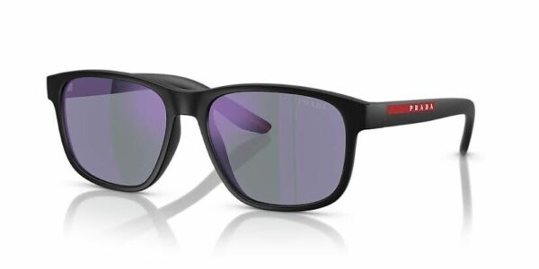 Prada Linea Rossa Sunglasses PS 06YS Matte Black Frame Dark Blue Mirror Lens - Image 3