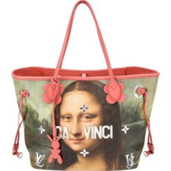 LOUIS VUITTON xJEFF KOONS MASTERS COLLECTION DA VINCI NEVERFULL MM PINK INTERIOR