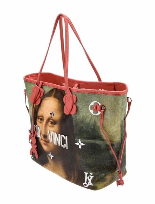 LOUIS VUITTON xJEFF KOONS MASTERS COLLECTION DA VINCI NEVERFULL MM PINK INTERIOR - Image 2