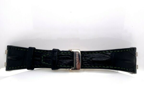 Audemars Piguet 18k White Gold and Leather Royal Oak Offshore Bracelet
