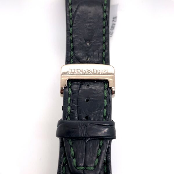 Audemars Piguet 18k White Gold and Leather Royal Oak Offshore Bracelet - Image 2