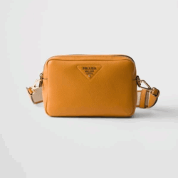 PRADA SMALL LEATHER SHOULDER BAG WITH EXTRA STRAP AMBER 1BH082_2DKV_F04GV_V_7NM