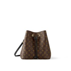 LOUIS VUITTON NEONOE MM BLACK MONOGRAM M44020 DRAWSTRING BUCKET BAG