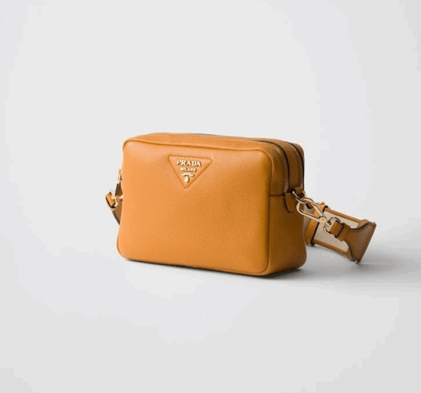 PRADA SMALL LEATHER SHOULDER BAG WITH EXTRA STRAP AMBER 1BH082_2DKV_F04GV_V_7NM - Image 4