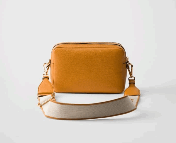 PRADA SMALL LEATHER SHOULDER BAG WITH EXTRA STRAP AMBER 1BH082_2DKV_F04GV_V_7NM - Image 5