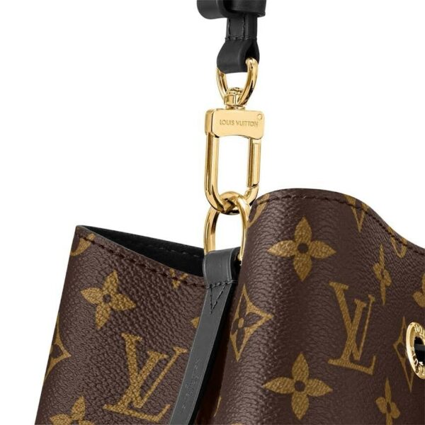 LOUIS VUITTON NEONOE MM BLACK MONOGRAM M44020 DRAWSTRING BUCKET BAG - Image 4
