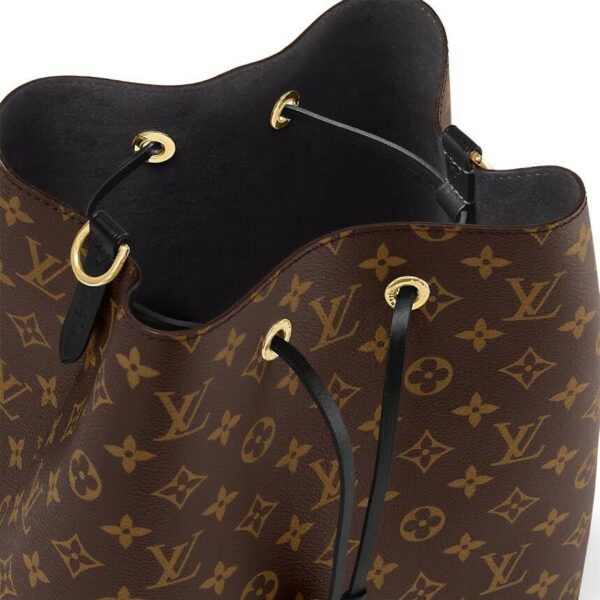 LOUIS VUITTON NEONOE MM BLACK MONOGRAM M44020 DRAWSTRING BUCKET BAG - Image 5